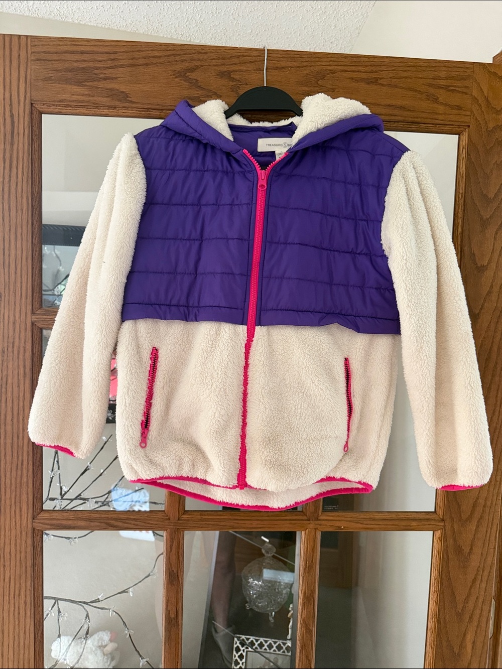 Girl’s Treasure & Bond Cream Sherpa Hoodie
